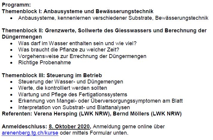 Fertigationskurs Programm